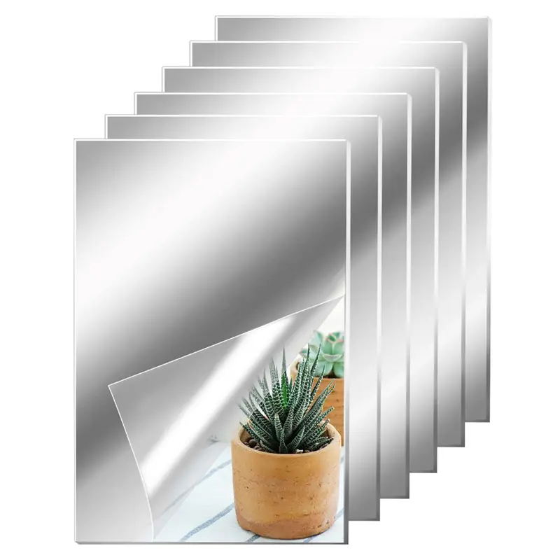 Vwjzgef-Đề Can Gương Tự Dính, Linh Hoạt, Không Thấm Nước, Phản Chiếu Rõ Ràng, Trang Trí Nhà Cửa, Hình Vuông, Phòng Tắm, Phòng Khách, Miếng Dán Gương Gia Đình 0