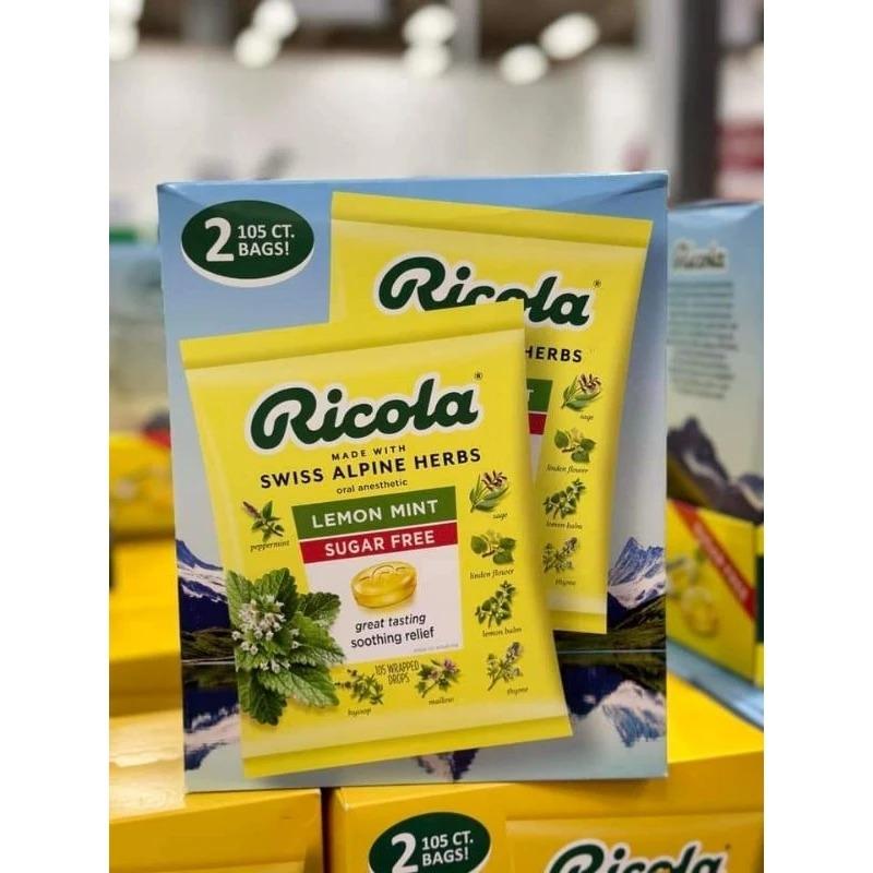 ( 1 gói lẻ) Kẹo Ngậm Thảo Mộc Không Đường Ricola Lemon Mint - 105 viên Candy 3