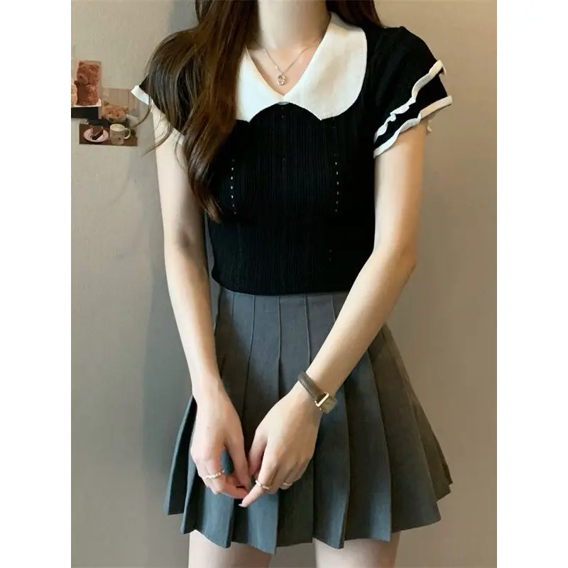 COD- Atasan Wanita Berkerah / Atasan Blouse Wanita Lengan 2 Layer (A248) / Atasan Wanita Bahan Rajut Mewah Dan Elegan