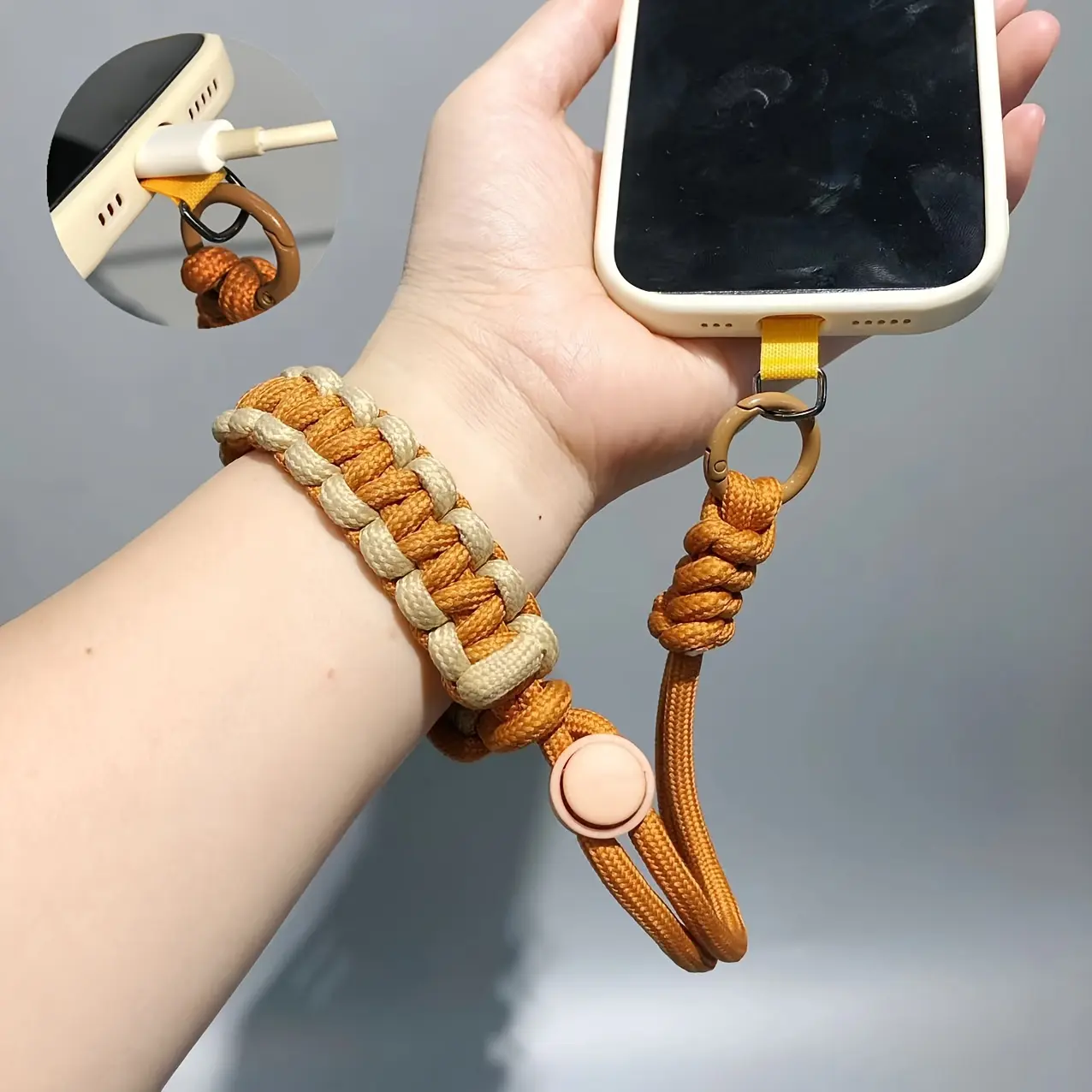 Multi-functional Hand-woven Mobile Phone Lanyard, Anti-drop, Anti-lost, Anti-theft Design,Outdoor Sports Wrist Rope, , Removable and Replaceable Keychain, Camera Lanyard