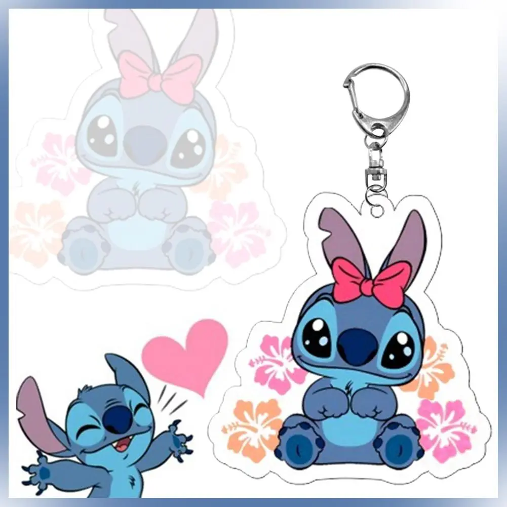 Cartoon Stitch Acrylic Keychain Pendant Bags Accessories