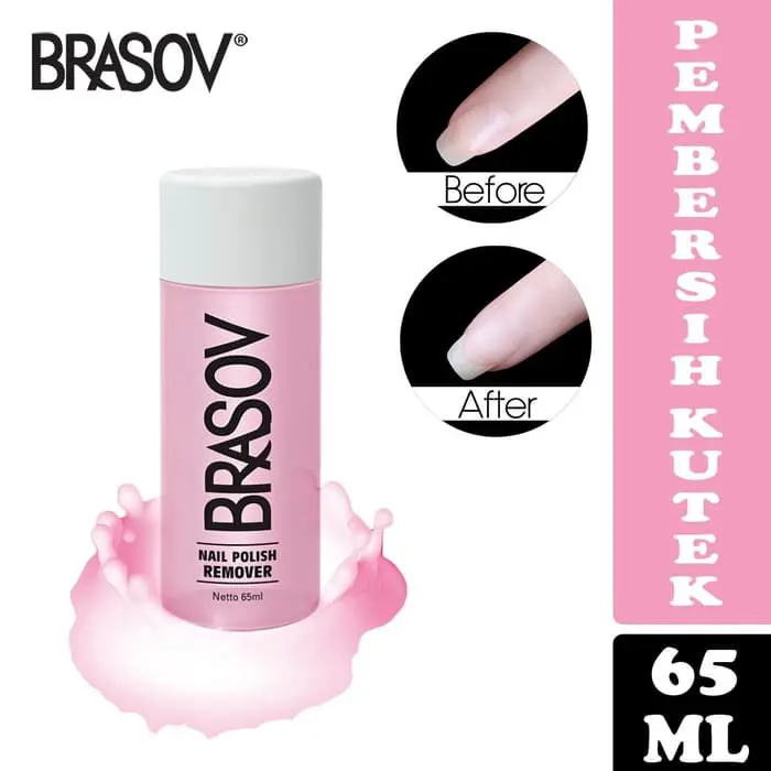 ASETON BRASOV Pembersih Cat Kuku 65 ML Penghapus Kutek / Nail Polish Remover Kutek 4