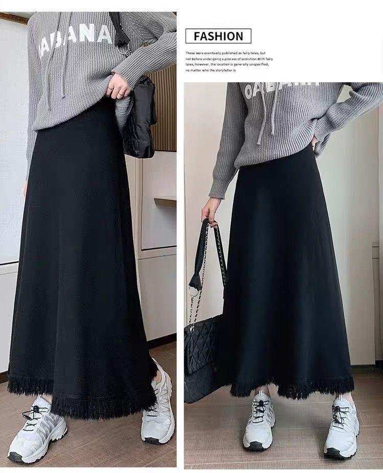 Product Introduction of Chân Váy Len, Màu Đen, Dành Cho Phụ Nữ, Mùa Xuân Và Mùa Thu, Ngoại Cỡ, Cô Gái Đầy Đặn, Che Bụng, Dáng Ô Chữ A, Dài Trung Bình, Hình Quả Lê, Chân Váy 4