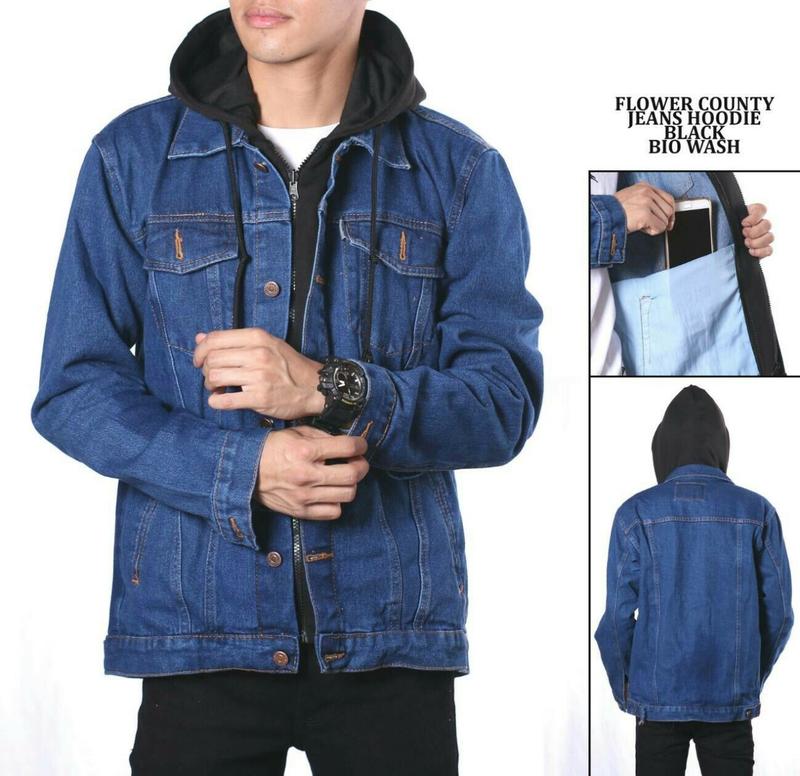 Jaket Ariel Denim / Jaket Jeans Ariel Double Resleting / Jacket Jeans Denim / Jaket Jeans Hoodie Pria / Jaket Jeans Polos High Fleece Kancing Lembut Nyaman 6