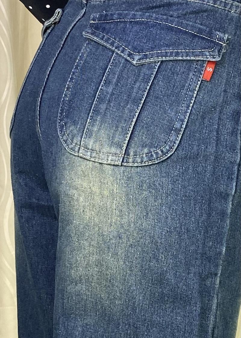 Product Introduction of Quần jean ống suông màu xanh đậm. 6