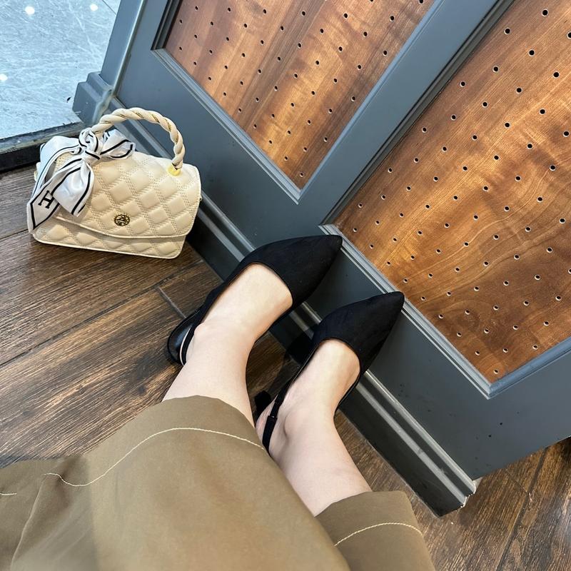 Giày gót nhọn da lộn cao 7p bigsize (Tăng 1size)