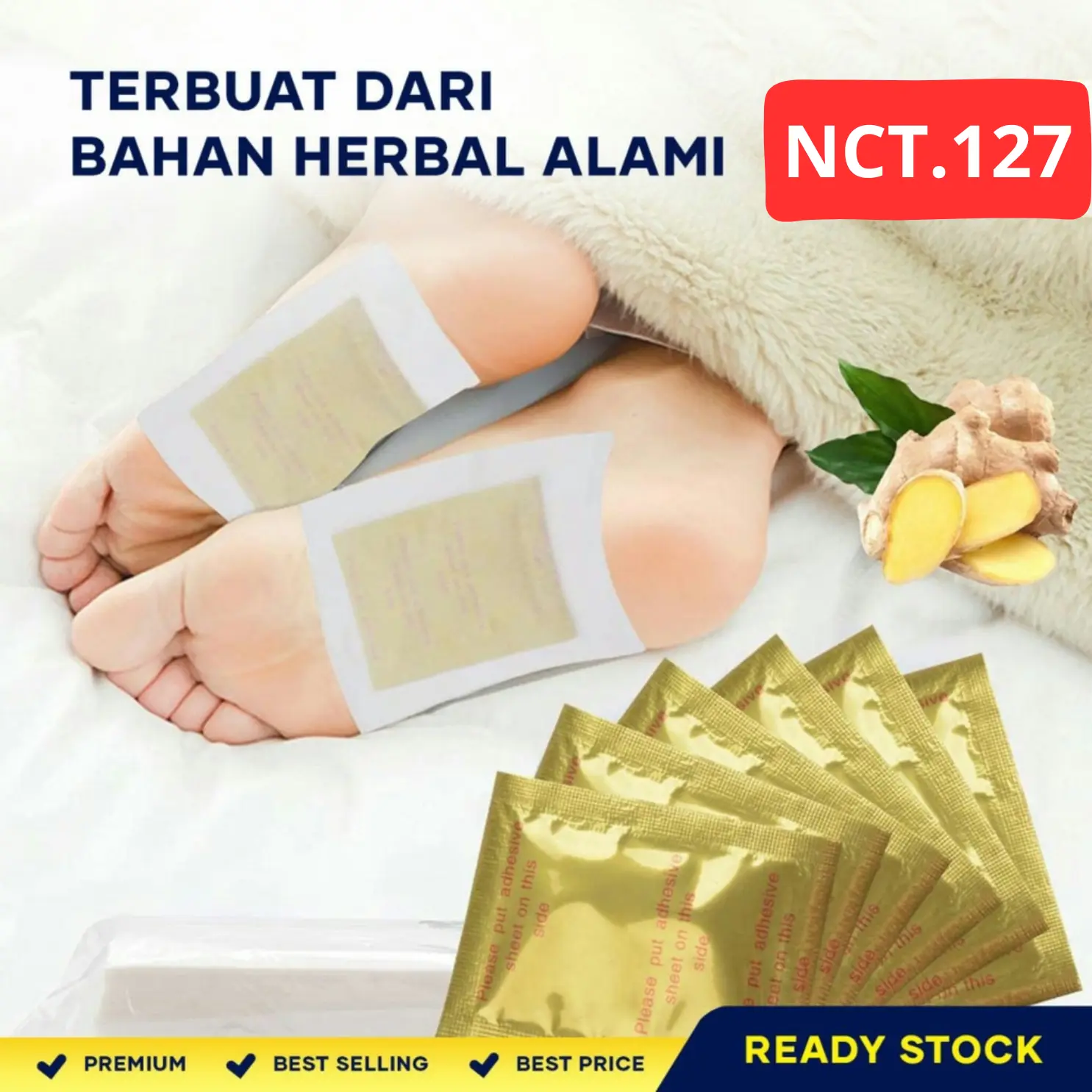 Kinoki Koyo Kaki Cleansing Detox Original Dalam  Isi 10 Pad Foot Ginger Salt