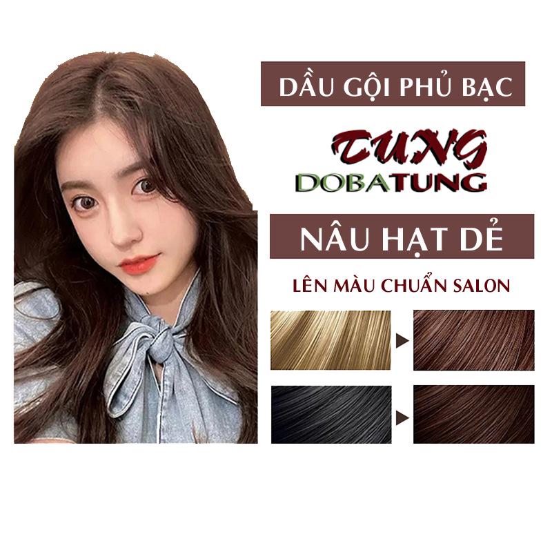 DẦU GỘI NHUỘM [ NÂU HẠT DẺ TRẦM ] LÊN MÀU CHUẨN SALON, HỘP 10 GÓI 30ml Women Nữ Nhuộm Tóc Đổi Màu Tóc nhuốc  nhuộm nhuốc  nhuộm daugoiphub  acthaoduoc