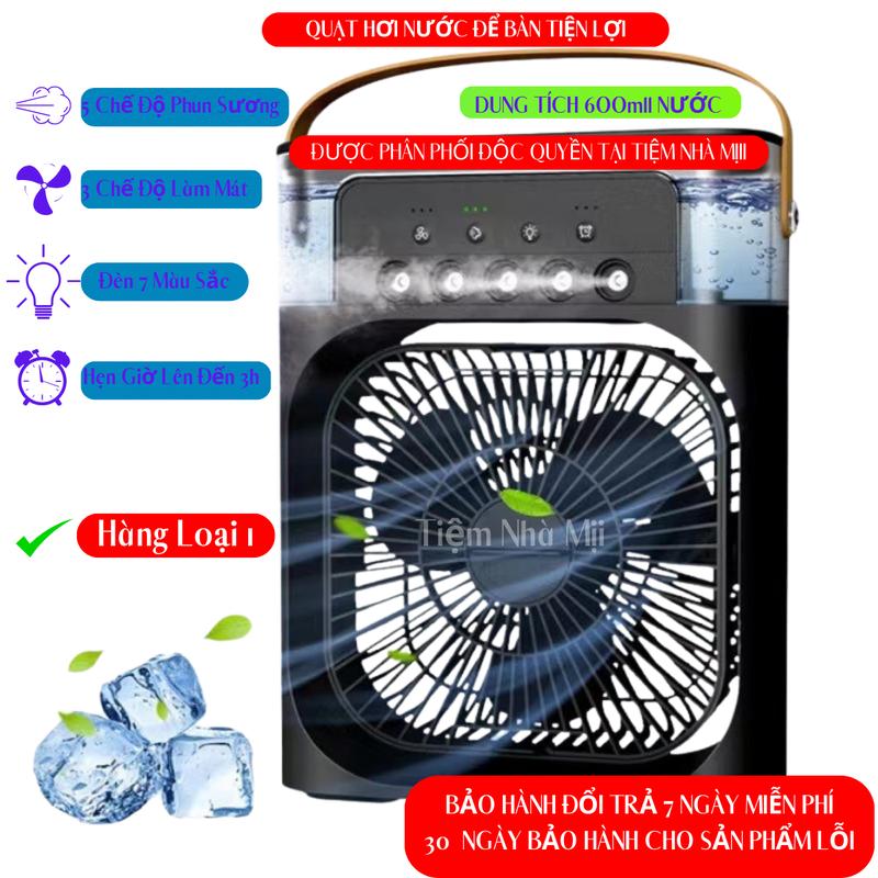 [Bảo Hành 1 - 1] - Quạt Phun Sương Mini [ LOẠI 1 ] - Để Bàn Tiện Lợi. 3 Chế Độ Làm Mát, 5 Chế Độ Phun Sương Điều Hoà Làm Giảm Không Khí Nóng Nhanh Chóng. KHÔNG CÓ TÍCH ĐIỆN Phụ Kiện