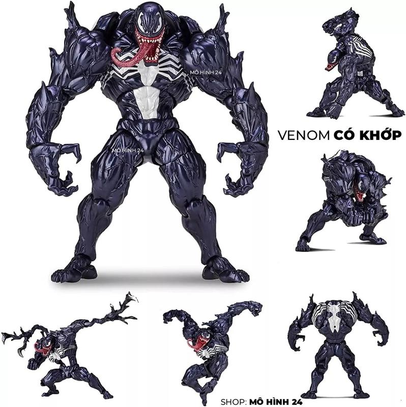 Mô Hình Venom Có Khớp Cử Động Revoltech Full phụ kiện 16cm Figure Ve nom Amazing yamaguchi complex marvel the last dance