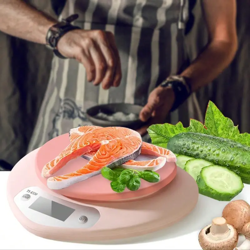 Heart Shaped Kitchen Electronic Food Scale, 1 Count 1g/5kg Food Measuring Tool, Portable Kitchen Measuring Tool for Prep Baked Goods Weigh Food Coffee 5