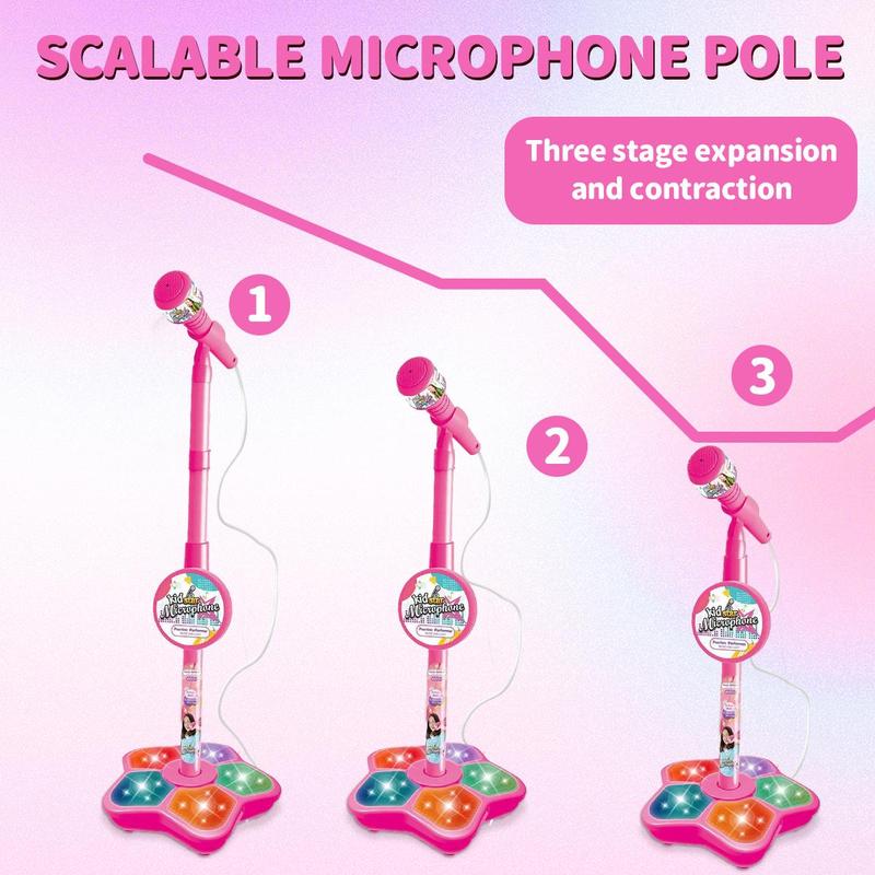 Product Introduction of Singing Microphone Toy, 1 Set Simulation Standing Karaoke Microphone Toy, Musical Toy for Kids, Birthday Gift for Boys & Girls 4