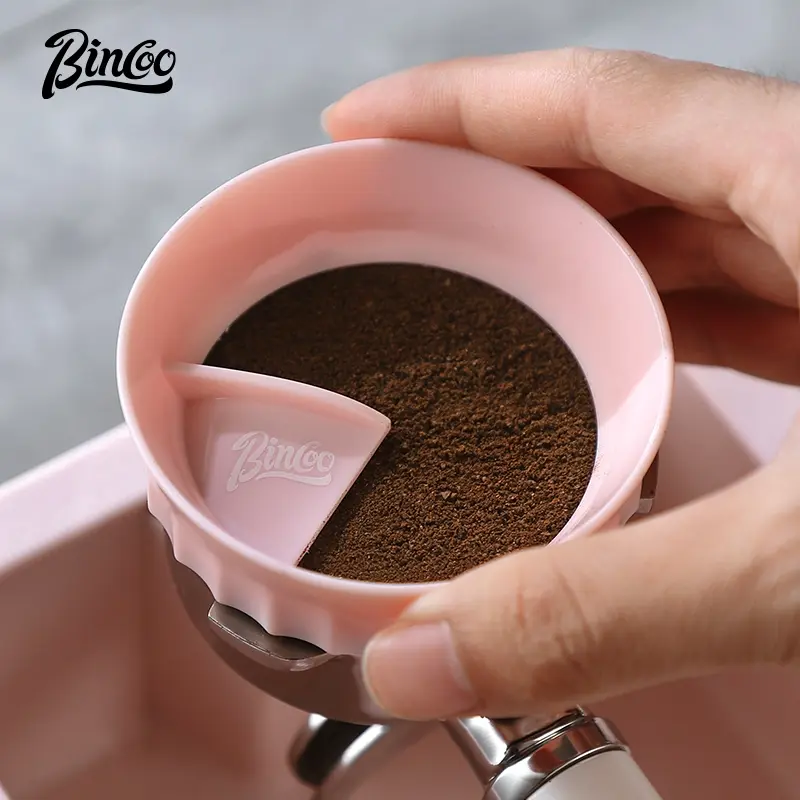 Bincoo coffee handle powder dispenser pink magnetic powder ring coffee Italian appliance 58mm 51mm special anti-flying powder