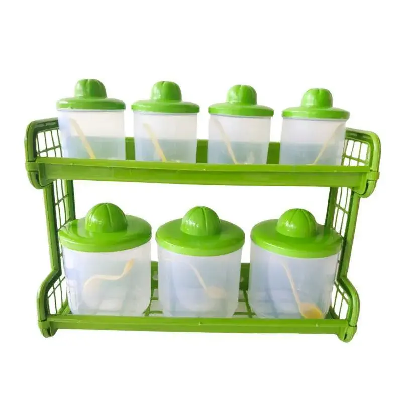 Mercury Kitchen Set Tempat Bumbu 7 in 1 Rak Bumbu Dapur Gantung Dengan 8 Wadah Garam Lada GRATIS Sendok Pelastik 1