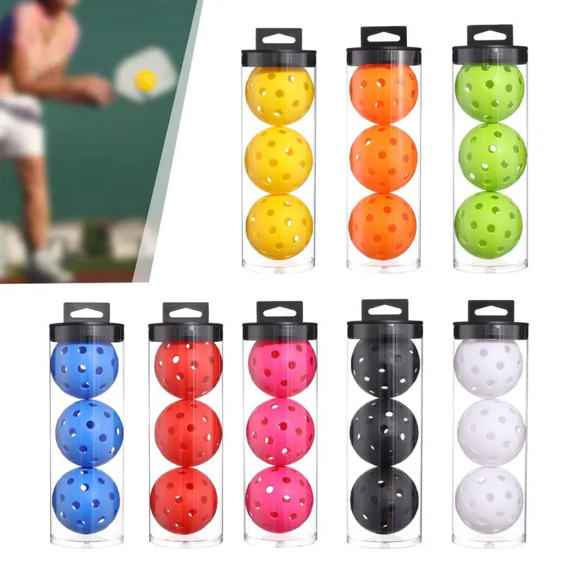 Bóng Pickleball, 3x, Linh hoạt, 74mm, Bóng Pickle chuyên nghiệp, Thích hợp cho sân ngoài trời, Dành cho người lớn, Được chấp thuận cho các giải đấu và đào tạo chơi 2