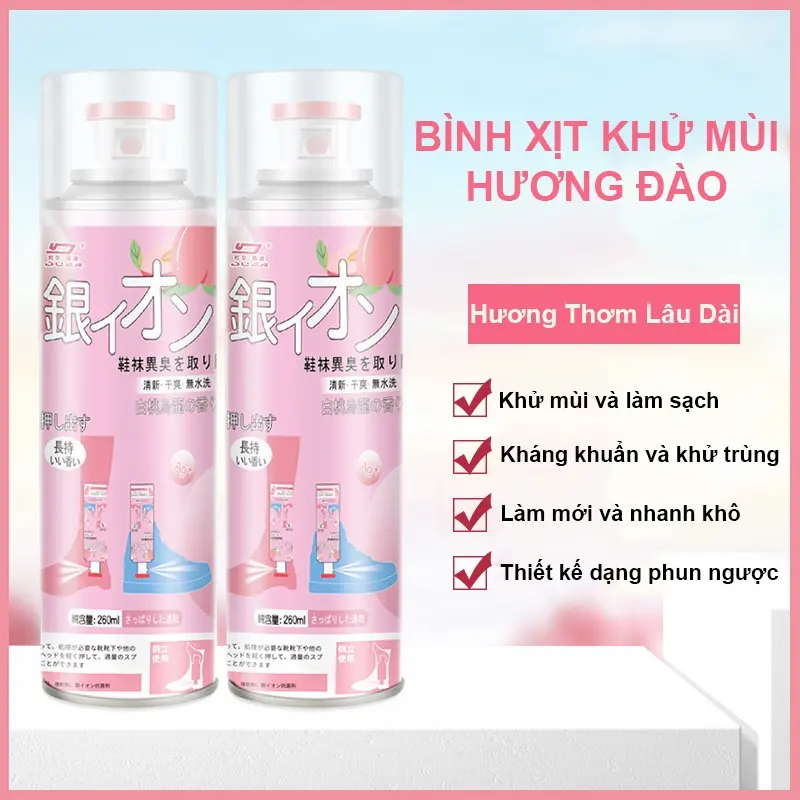 Chai xịt khử mùi hôi chân, giày dép, tất - Công nghệ Nano bạc đánh bay mùi, hương thơm dịu nhẹ