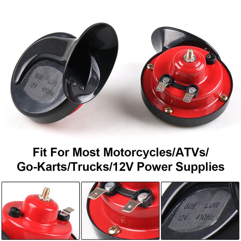 Product Introduction of Universal 1 Sets All 12V 110dB Car Air Horn Loud Car Dual-tone Snail Trumpets Electric Siren on Car Special Signals Car Styling 24