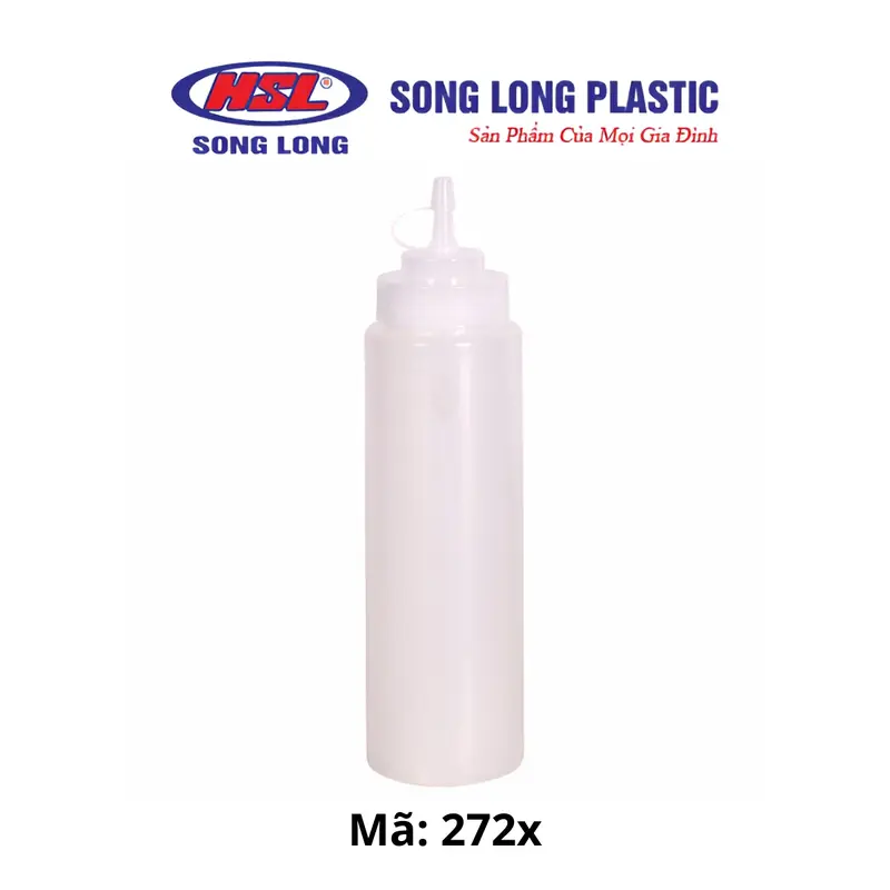 Chai Nhựa Đựng Sốt, Đựng Tương Ớt 1 Vòi Có Nắp Đậy Song Long Plastic 500ml, 650ml 7