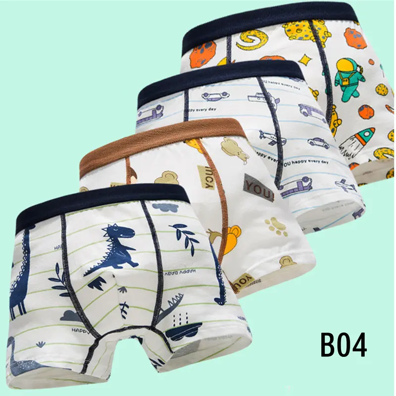 Set 4 quần lót đùi chip đùi bé trai 7-33kg (2-10 tuổi) cotton cao cấp co dãn thoải mái mềm mịn, nhiều hình dễ thương, quần sịp bé trai cao cấp 2
