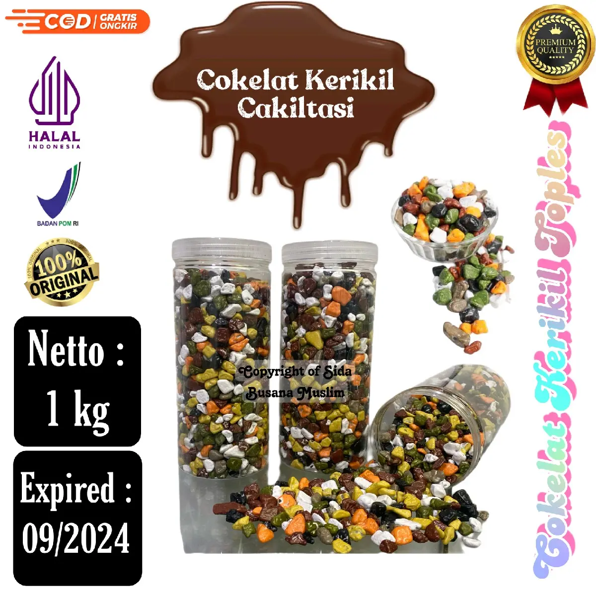 COKLAT KERIKIL 1kg Khas Arab Cokelat Batu Stone