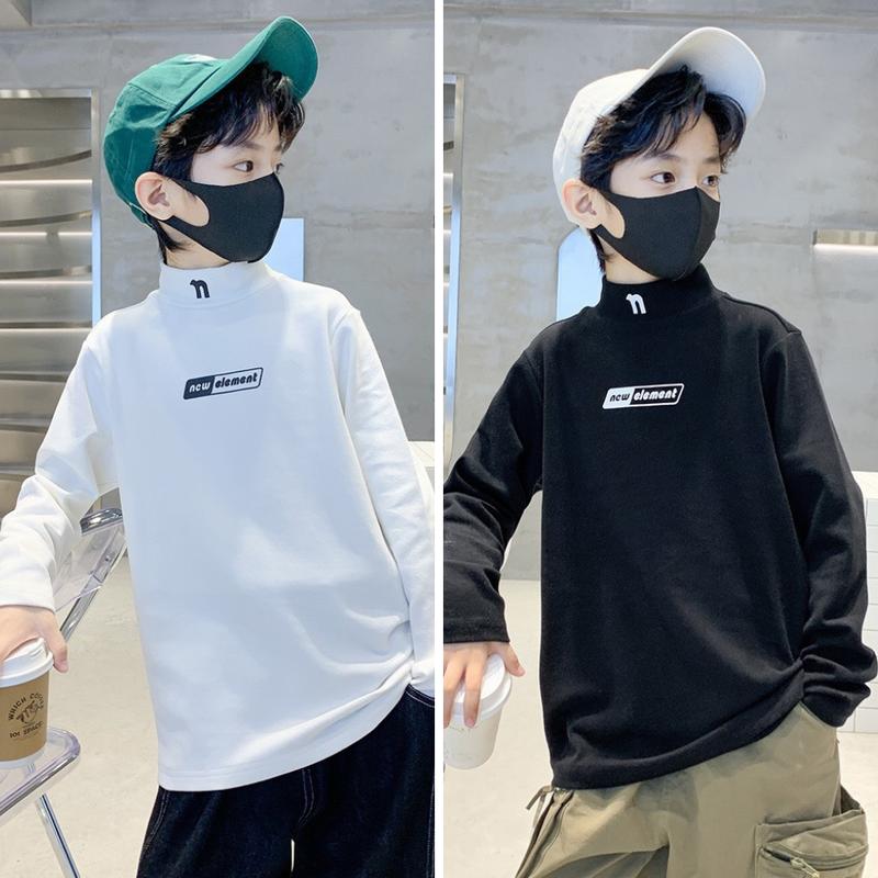 Áo Giữ Nhiệt Bé Trai Cao Cổ 18-55kg Chất Liệu Nỉ Lót Lông An Toàn 2 Màu Đen Trắng Size Chuẩn Phù Hợp Bé Mập Cao Hơn Chất Liệu An Toàn Cho Bé Từ Sơ Sinh