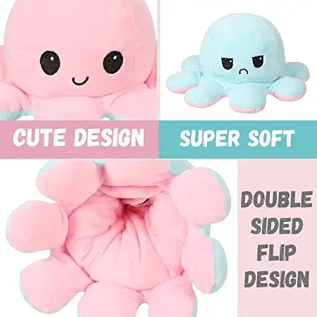 Viral !! Boneka Gurita Bolak Balik Cumi Octopus Doll Emoji Lucu Bahan halus Lembut Murah Dolls 2