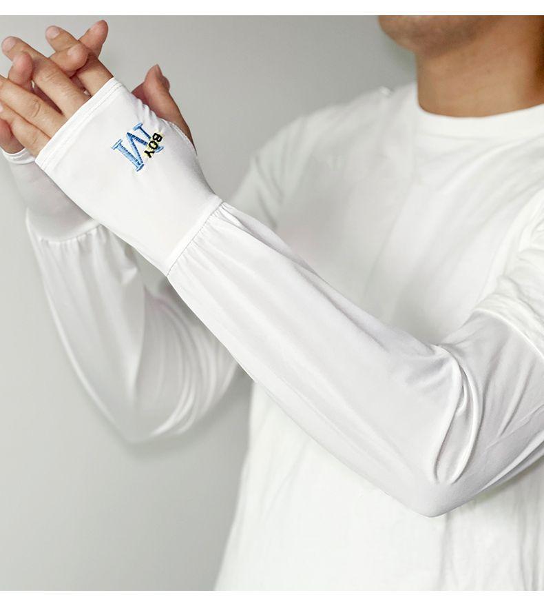 Product Introduction of M Logo Ice Silk Arm Sleeves - UV Protective Cooling Sleeves for Men and Women, Lightweight Breathable Sun Protection for Outdoor Activities, Trendy Summer Accessory 7
