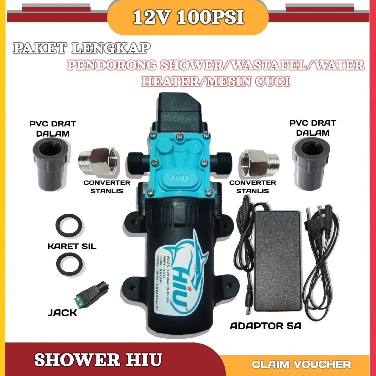 PAKET PENDORONG STANLIS UNTUK SHOWER/WASTAFEL/WATER HEATER/MESIN CUCI DINAMO POMPA CUT OF OTOMATIS