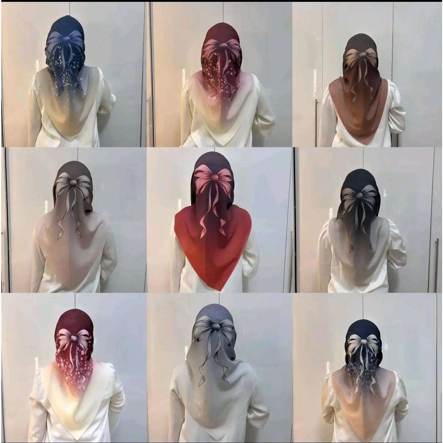 HIJAB VOAL MOTIF PITA KUPU-KUPU GRADASI / SEGI EMPAT GRADASI BUTTERFLAY