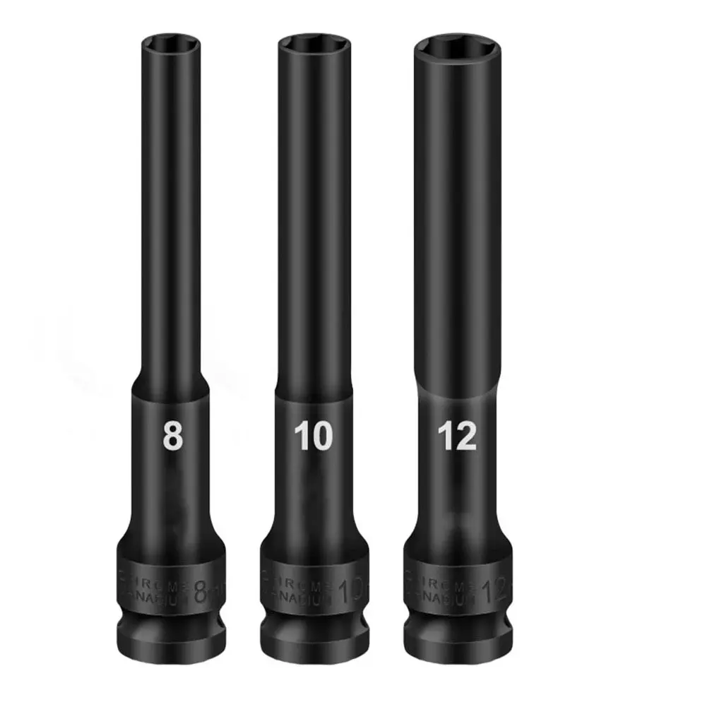 Sepana Kepala Soket Pemacu 1 / 2, 3PCS, Sepana Kepala Soket, Penyesuai Hex 8-12mm, Penukar Sepana