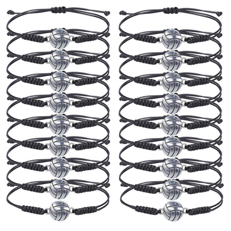 Product Introduction of Cross-Border Hot-Selling Handmade Woven Baseball Soccer Basketball Volleyball Alloy Bracelet Source Factory Wholesale 1