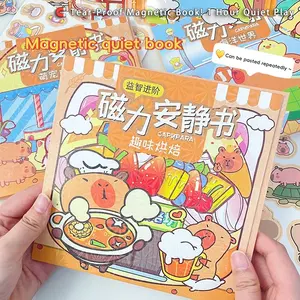 Book Bayi Magnet Buku Quiet Book Capybara Mainan Edukasi DIY Buku Aktifitas Busy Book Paper