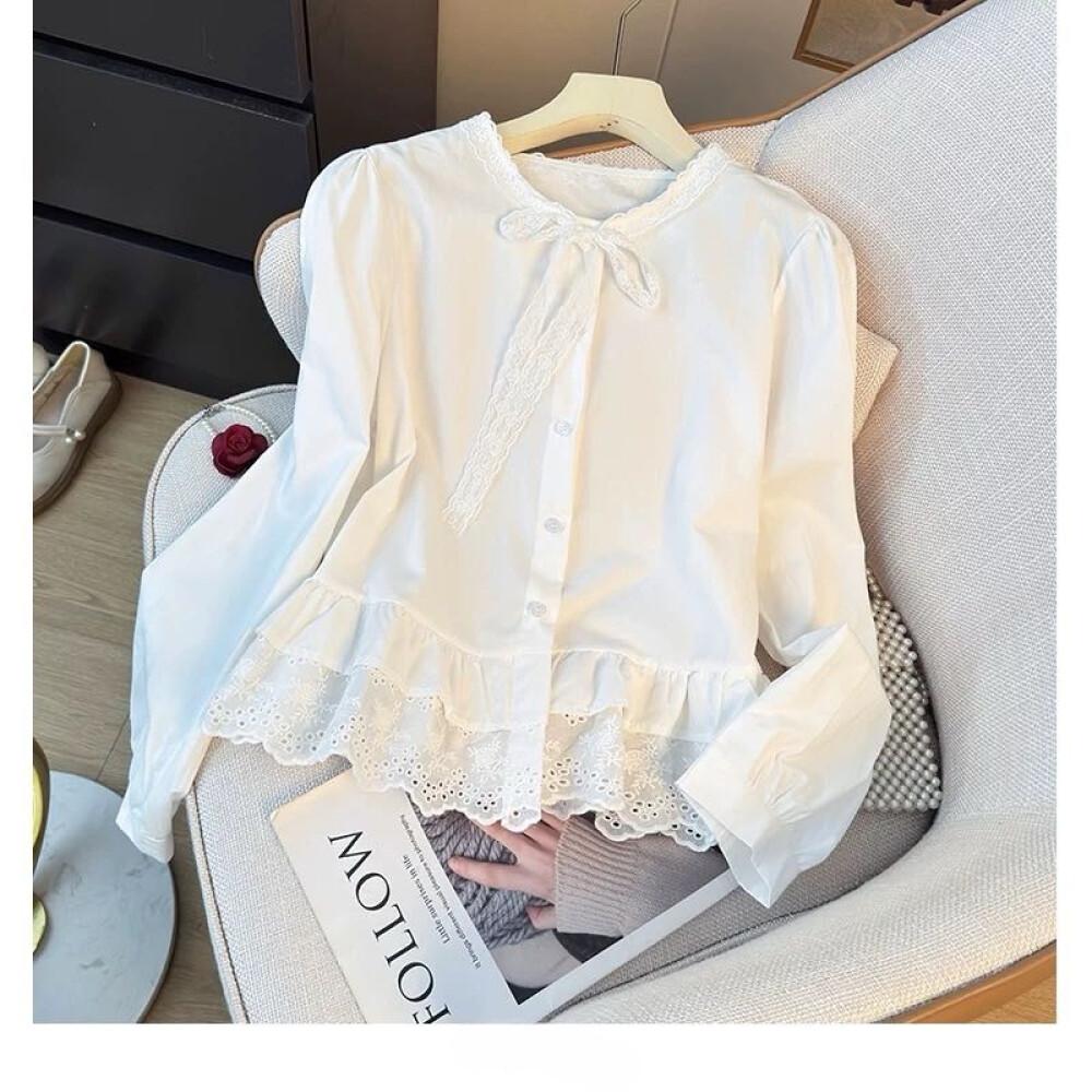 CHICMORE kemeja wanita feminime variasi pita cantik berlengan panjang gaya minimalis