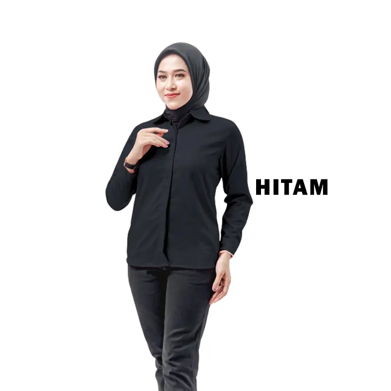 KEMEJA WANITA LENGAN PANJANG/KEMEJA POLOS WANITA/KEMEJA CEWEK/KEMEJA SLIMFIT CEWEK BAHAN ADEM 2