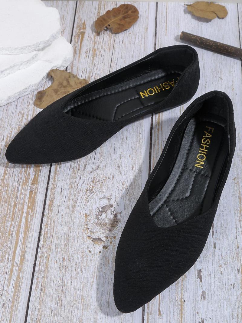 Product Introduction of Women's Elegant Minimalist Pointed Toe Thin Shoes, 1 Pair Trendy Casual Soft Breathable Flat Shoes, Chic All-match Shoes for Daily Wear 16