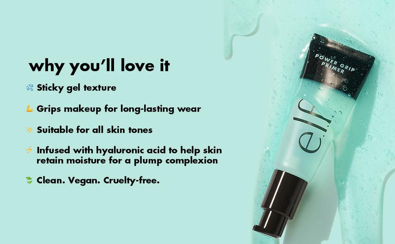 Product Introduction of e.l.f.. Power Grip Primer | Gel-Based & Hydrating Face Primer For Smoothing Skin & Gripping Makeup | Moisturizes & Primes | Hyaluronic Acid Moisturizer Cosmetic 24 ml 14