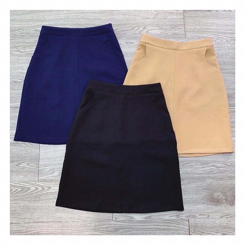 Chân Váy Chữ A túi 2 bên dài 55cm tới gối chất Vitex