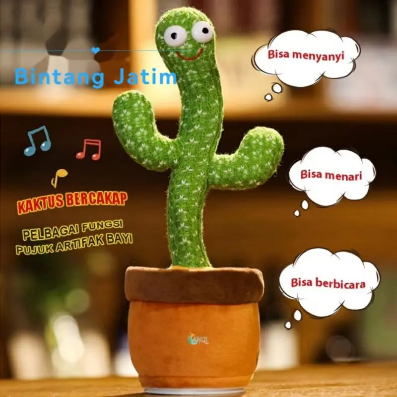 Boneka Pintar Kaktus Joget Dancing Joged Cactus Toy 0