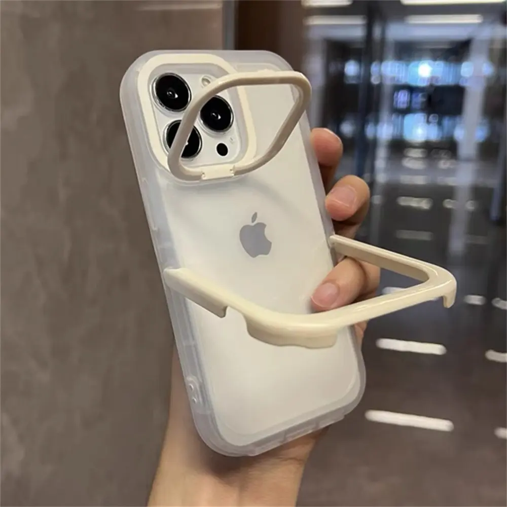 Ốp Điện Thoại, Dành Cho iPhone 15ProMax Và Apple 14Pro, Chân Đế Hai Đầu Vô Hình, Chân Đế Ống Kính Trong Suốt, Tương Thích Với 13