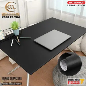Stiker Meja Lemari Dapur Hitam Matte Doft Ukuran Lebar 122 Cm