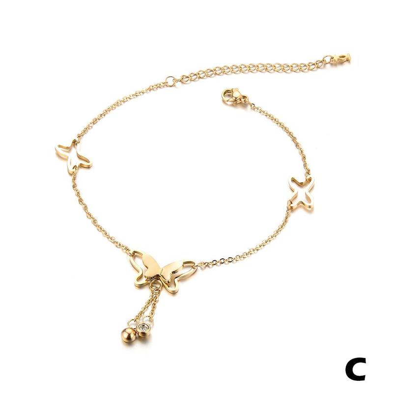 Product Introduction of Lắc Chân Kéo Loại, Phong Cách Hàn Quốc, Thép Không Phai Màu, Thời Trang, Cá Tính, Đơn Giản, Mới 2024, Quà Tặng, D6D6 34