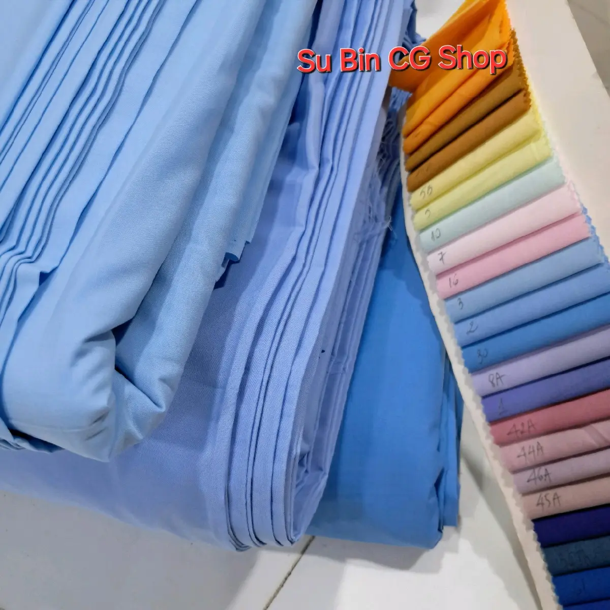 Vải Kate Silk màu Xanh biển may áo sơ mi nam nữ, đồng phục công sở hoặc nhân viên bảo vệ
