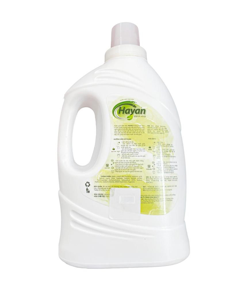 Product Introduction of ( Thùng 2 Can ) Nước Giặt Sinh Học Hayan 2 Trong 1 Giặt Xả Can 3 lít 2 4