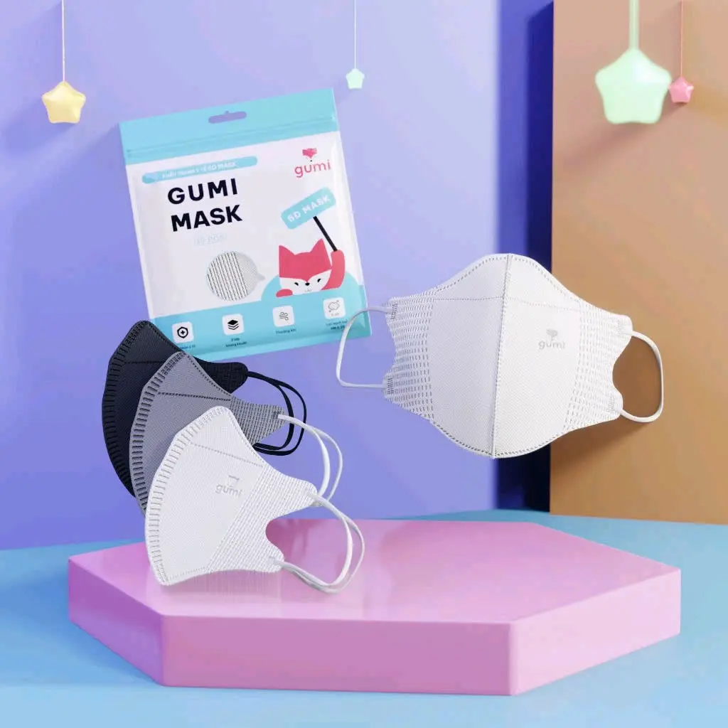 Hộp 100c khẩu trang 5D 3 lớp Gumi mask kháng khuẩn lọc bụi PM 2.5 Phụ Kiện Women Che Mặt