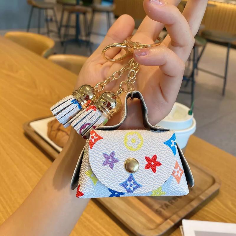 Túi thay đổi da mini, túi lưu trữ, mặt dây chuyền Bag Nữ Clutch vida cam 6