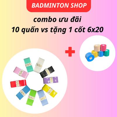  Combo mừng xuân 2025 mua 10 quấn cán VS tặng kèm 1 cốt 7cm x10m quấn cán vợt cầu lông Chống Trơn Chống Trơn Chống Trơn Sport Chống Trơn 