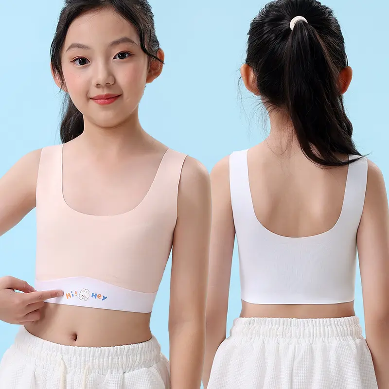 Girl Puberty Underwear First Stage Summer Bra Children Nipple Coverage Primary School Students Seamless Inner Vest