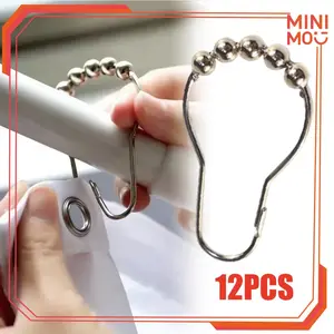 Cincin Pipa Gorden Stainless Steel 12PCS/Set Ring Pengait Tirai Kamar Mandi Untuk Shower Curtain Rail Dan Gantungan
