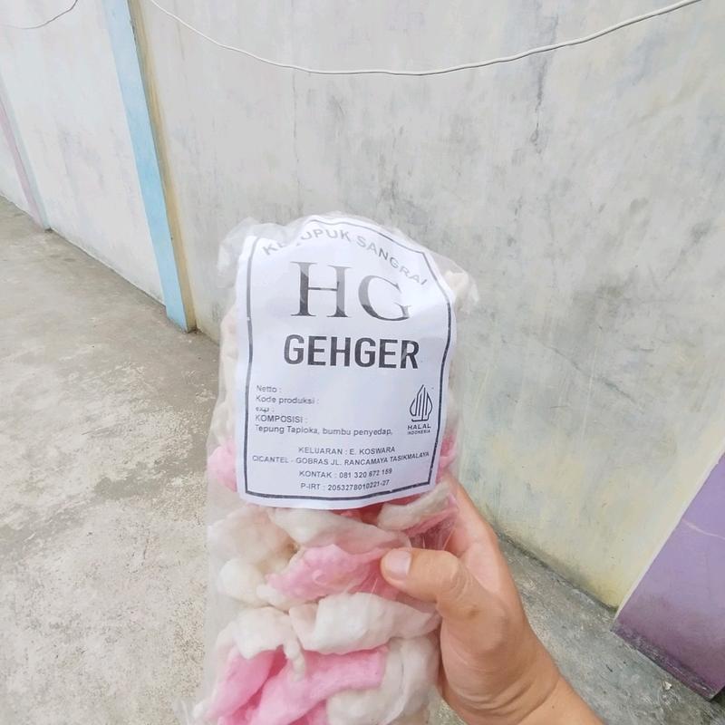 Kerupuk upil pasir Sangrai HG Gehger 100Grm Camilan Cemilan Kering Keripik Food Snack Cikur Merah Putih Makanan upil pasir 5