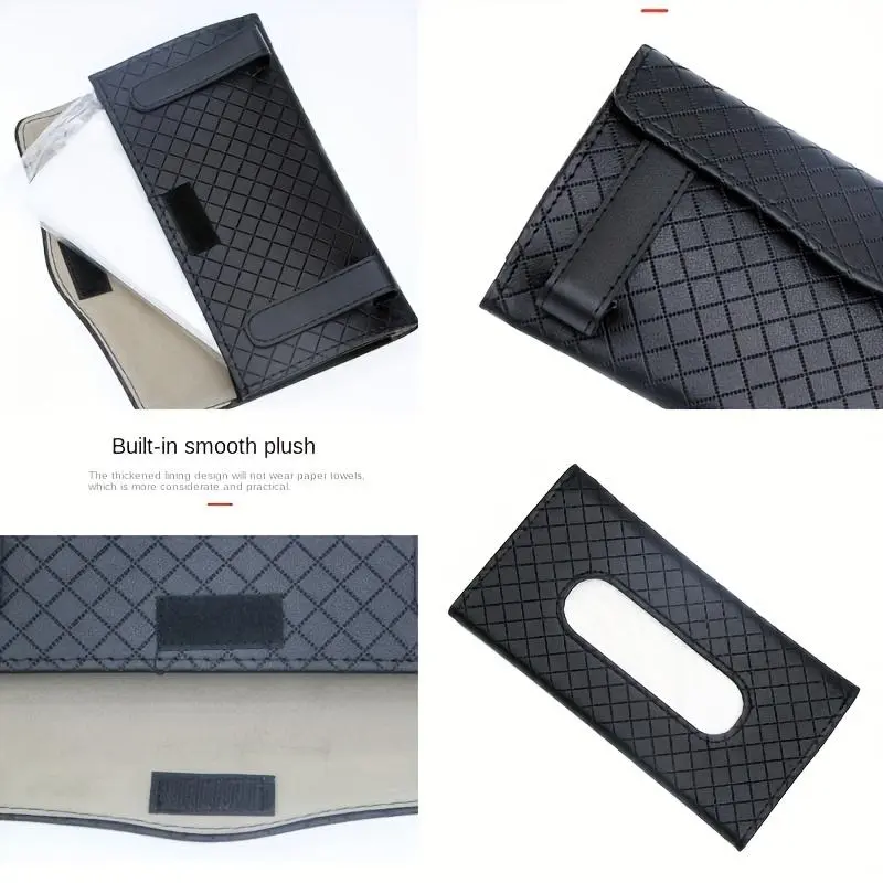 Car Sun Visor Tissue Box, PU Leather Car Tissue Holder, Car Interior Accessories for Easy and Elegant Interior 3